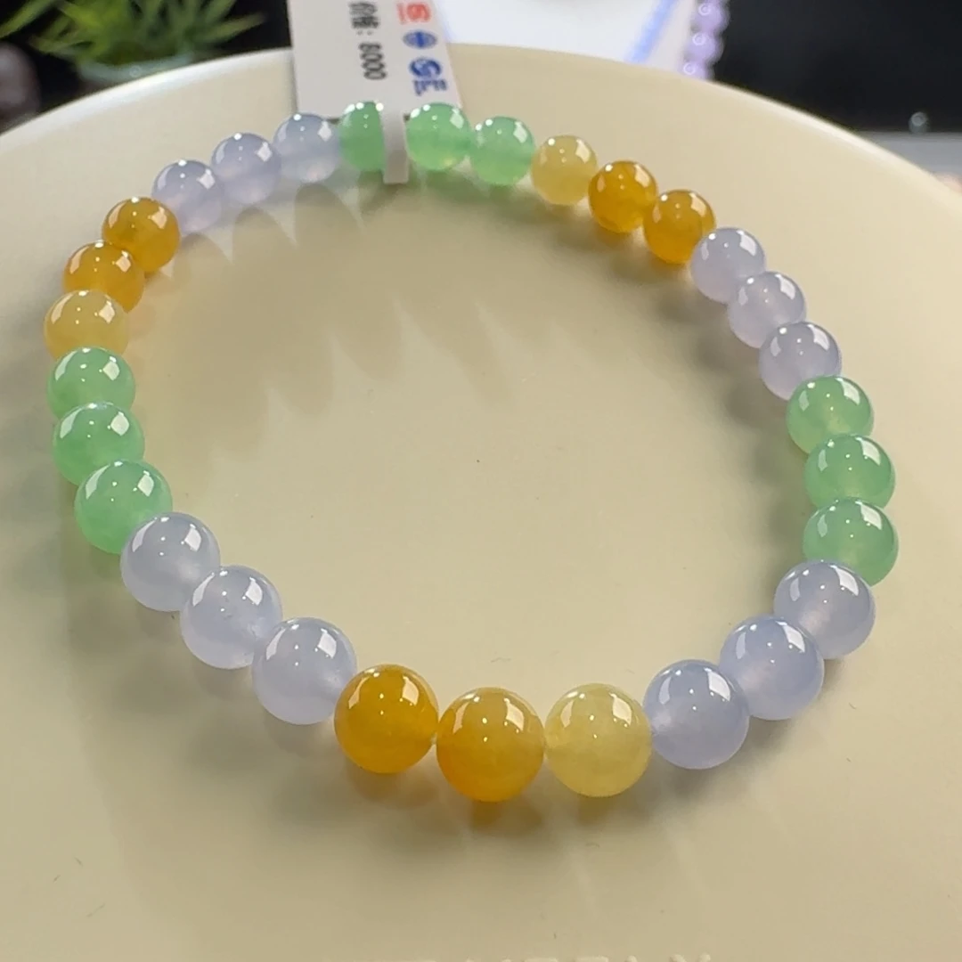 翡翠手链未镶嵌三彩单圈