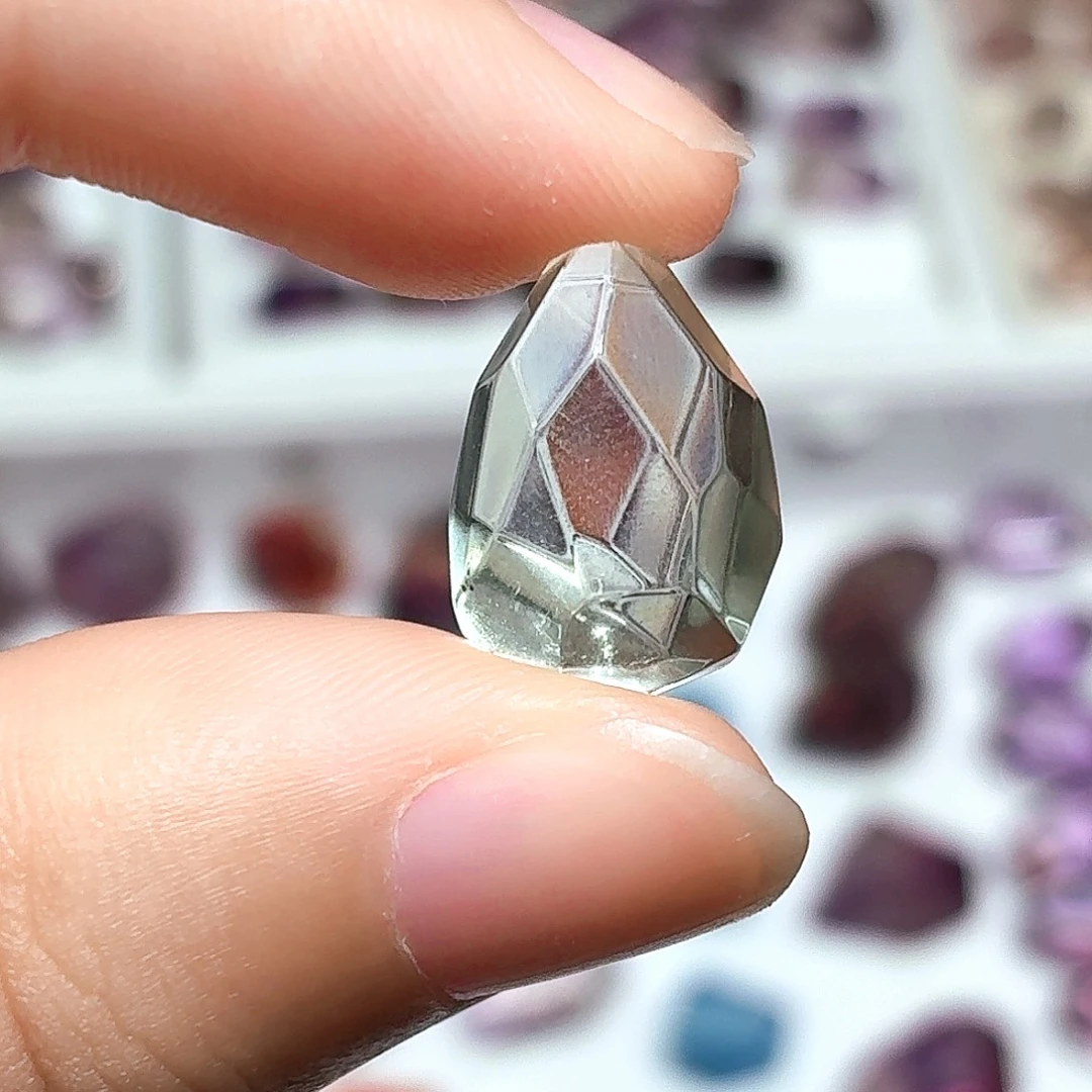 珠宝半成品水晶未镶嵌绿水随型