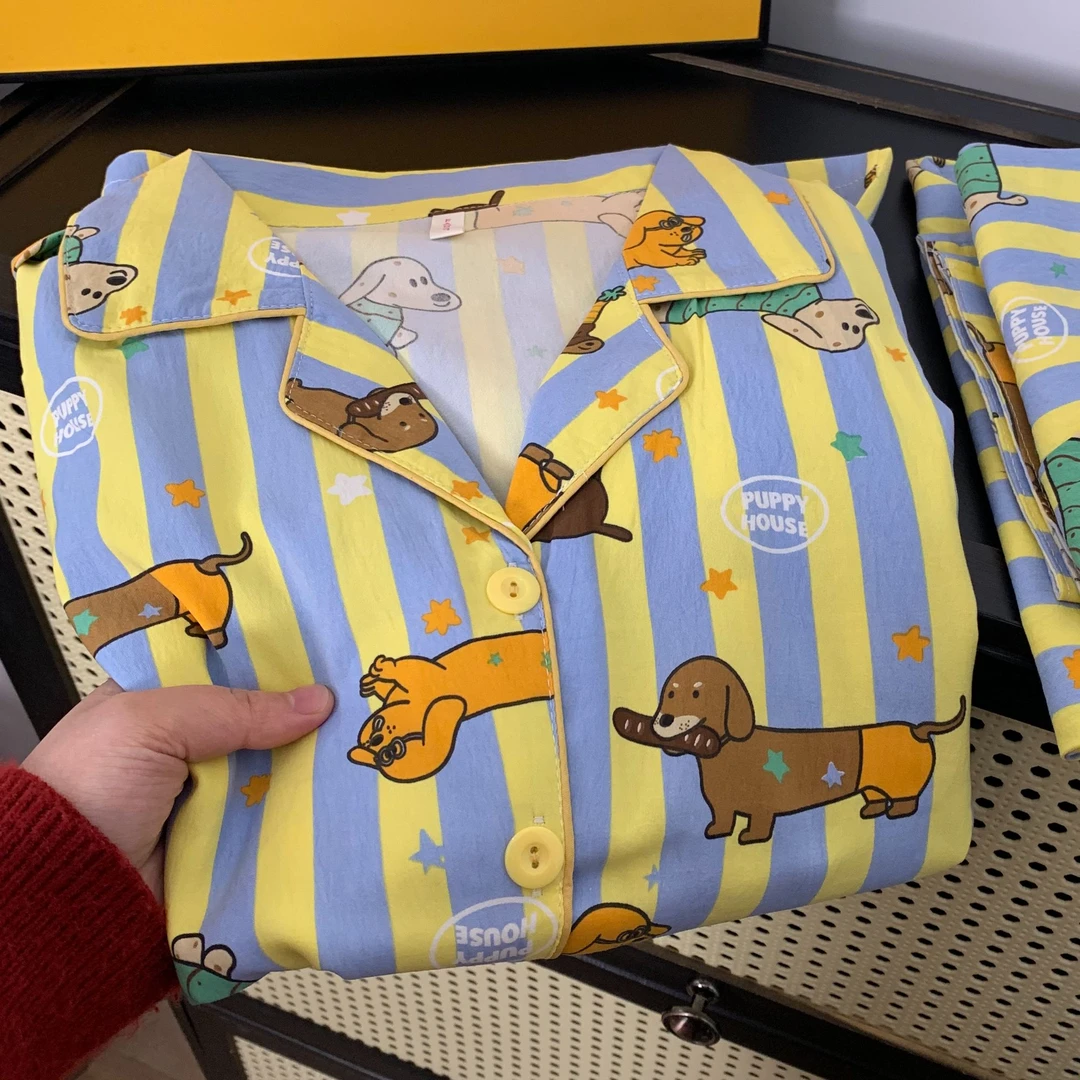 【春秋云朵棉纱】网红学生睡衣女春秋长袖长裤可爱大码家居服两件套