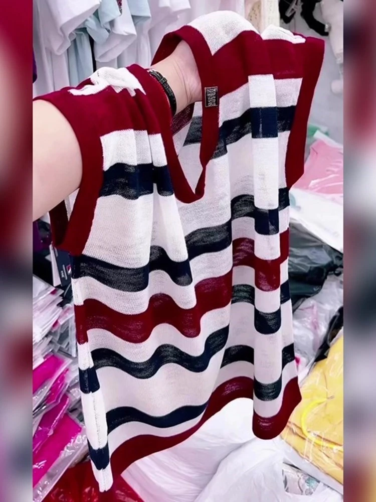 独特设计感时髦欧货百搭撞色时尚圆领短袖T恤夏季薄款微透上衣女