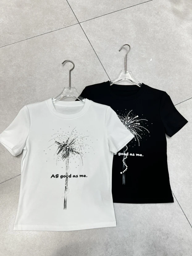 深圳南油原创2025珍珠烟花短袖T恤58836