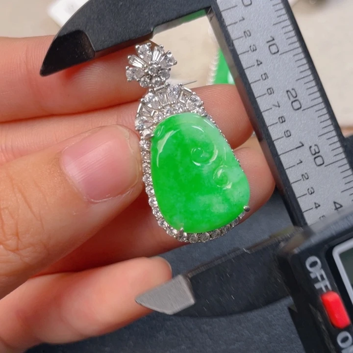 翡翠银S925镶嵌吊坠(不含链)n n n k