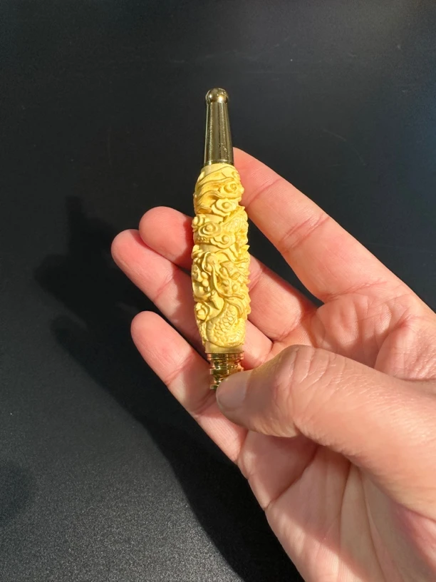黄杨木精雕龙烟嘴可清洗循环过滤红木烟具送礼优选
