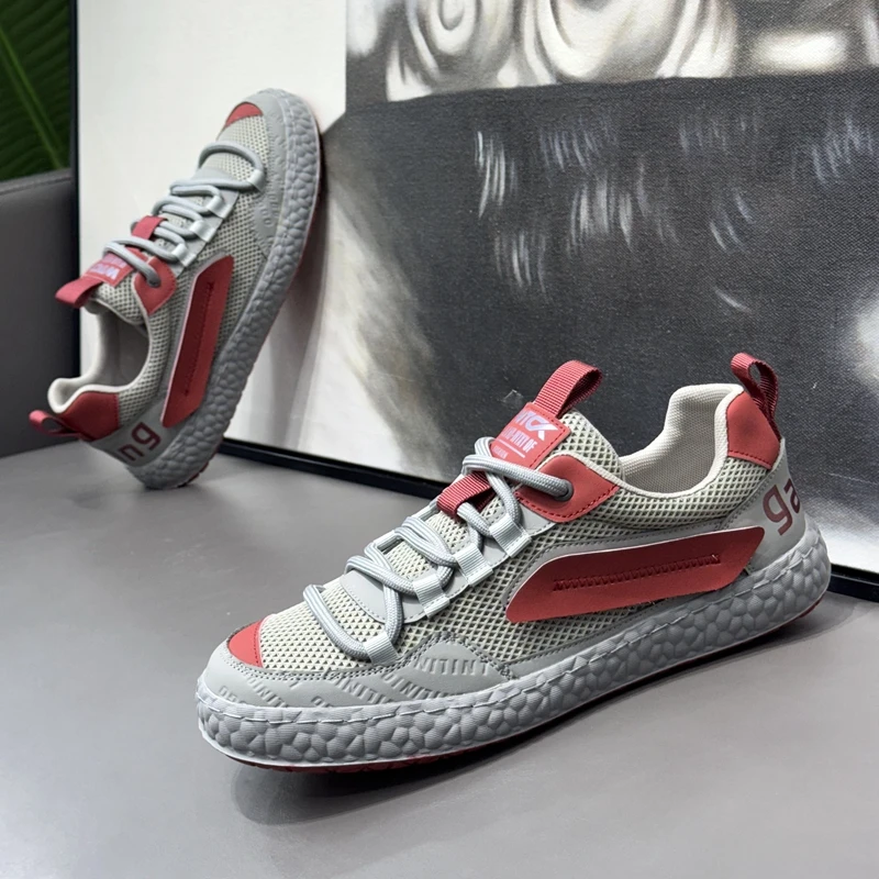 新款潮牌夏季透气网面小白鞋时尚百搭软底开车鞋子运动休闲板鞋男