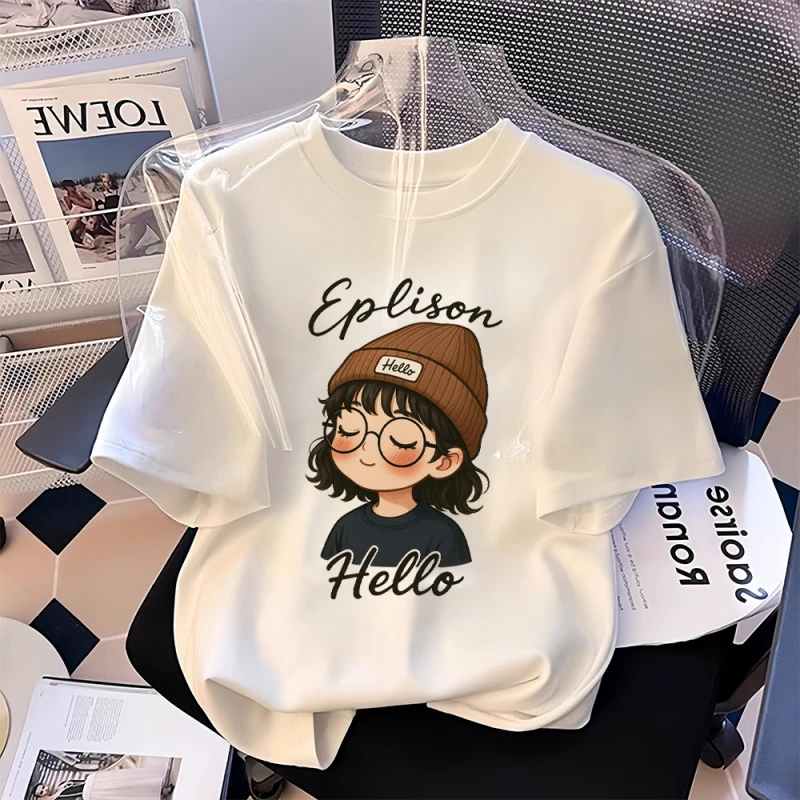 女童夏季短袖2025新款中大童纯棉休闲T恤圆领青少年宽松百搭上衣