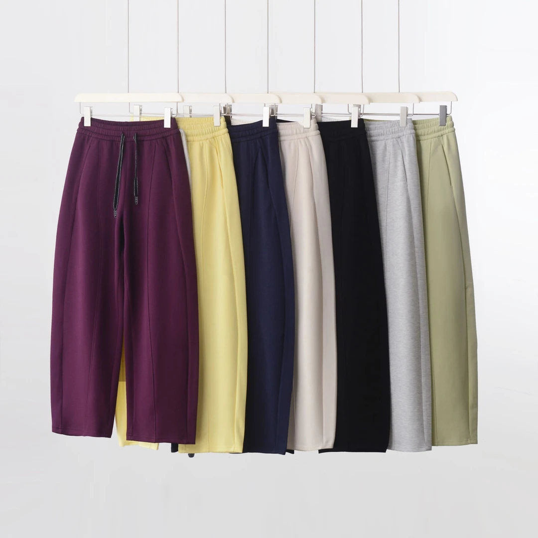 【七色彩虹裤】夏季空气棉时尚休闲韩系设计感抽绳直筒弯刀裤