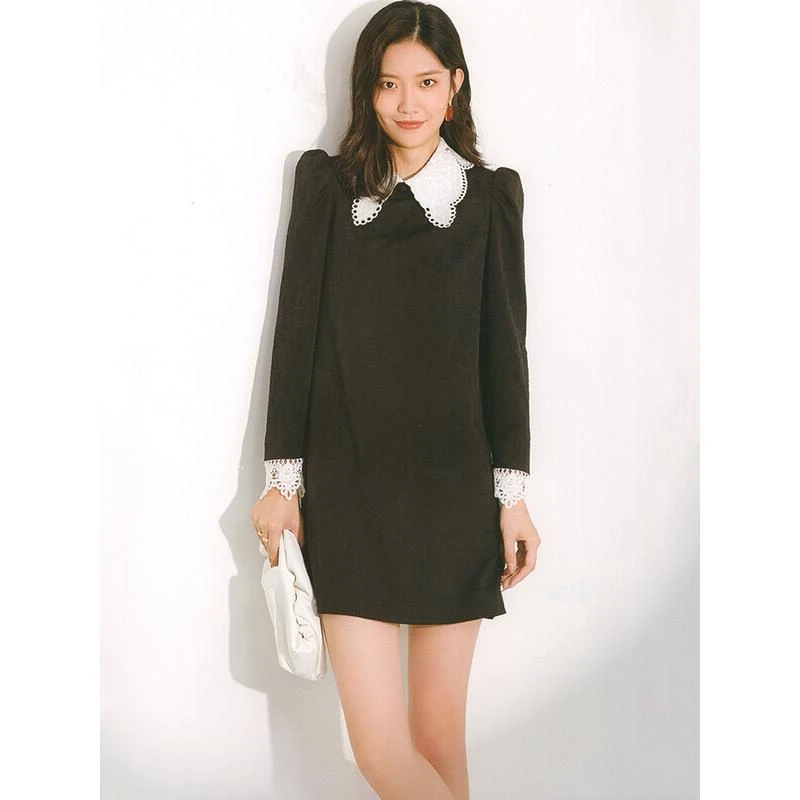 15518【简系列】赫本风黑色连衣裙56921352