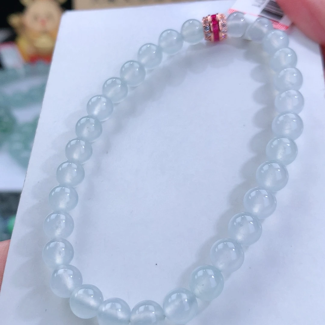 翡翠手链未镶嵌卡6mm