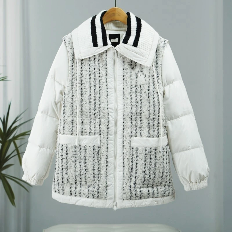 超一线系列   O-476   女装时尚撤柜秋冬可拆卸羽绒服白色