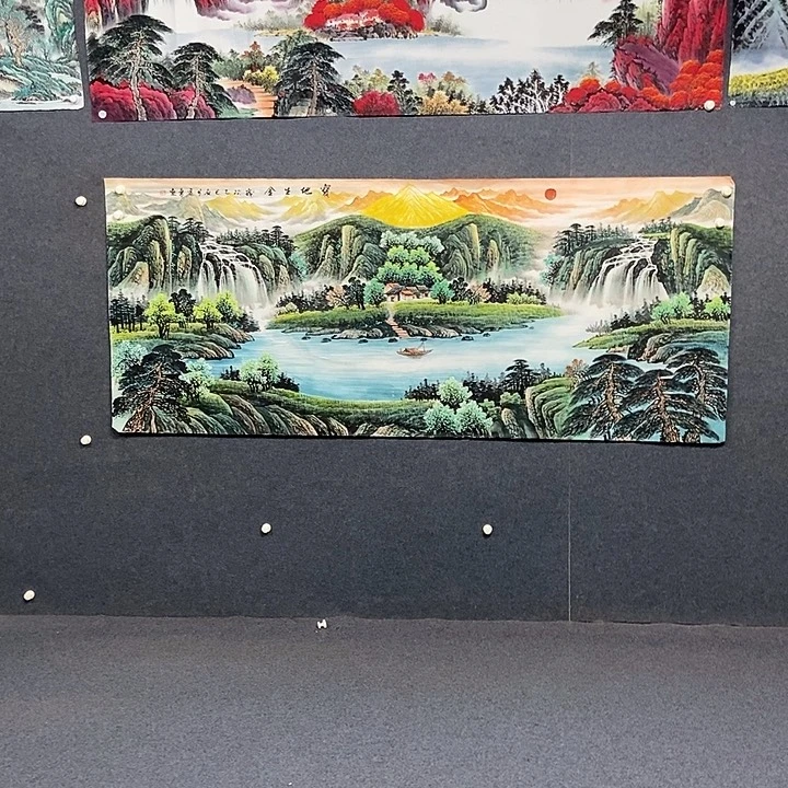 国画小八尺山水一副