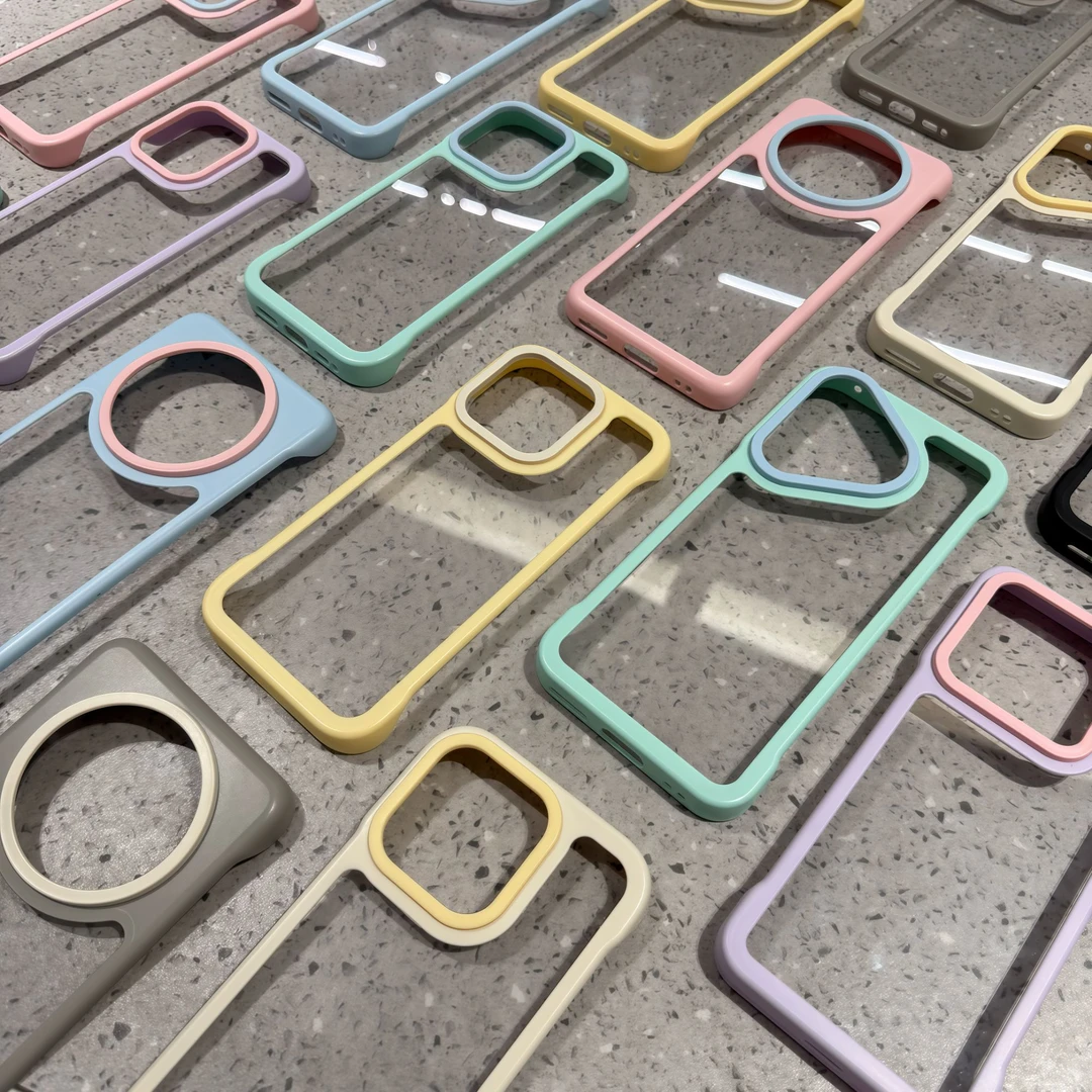 欧克里里无边框PC撞色适用iPhone16/17手机壳华为vivo小米15oppo