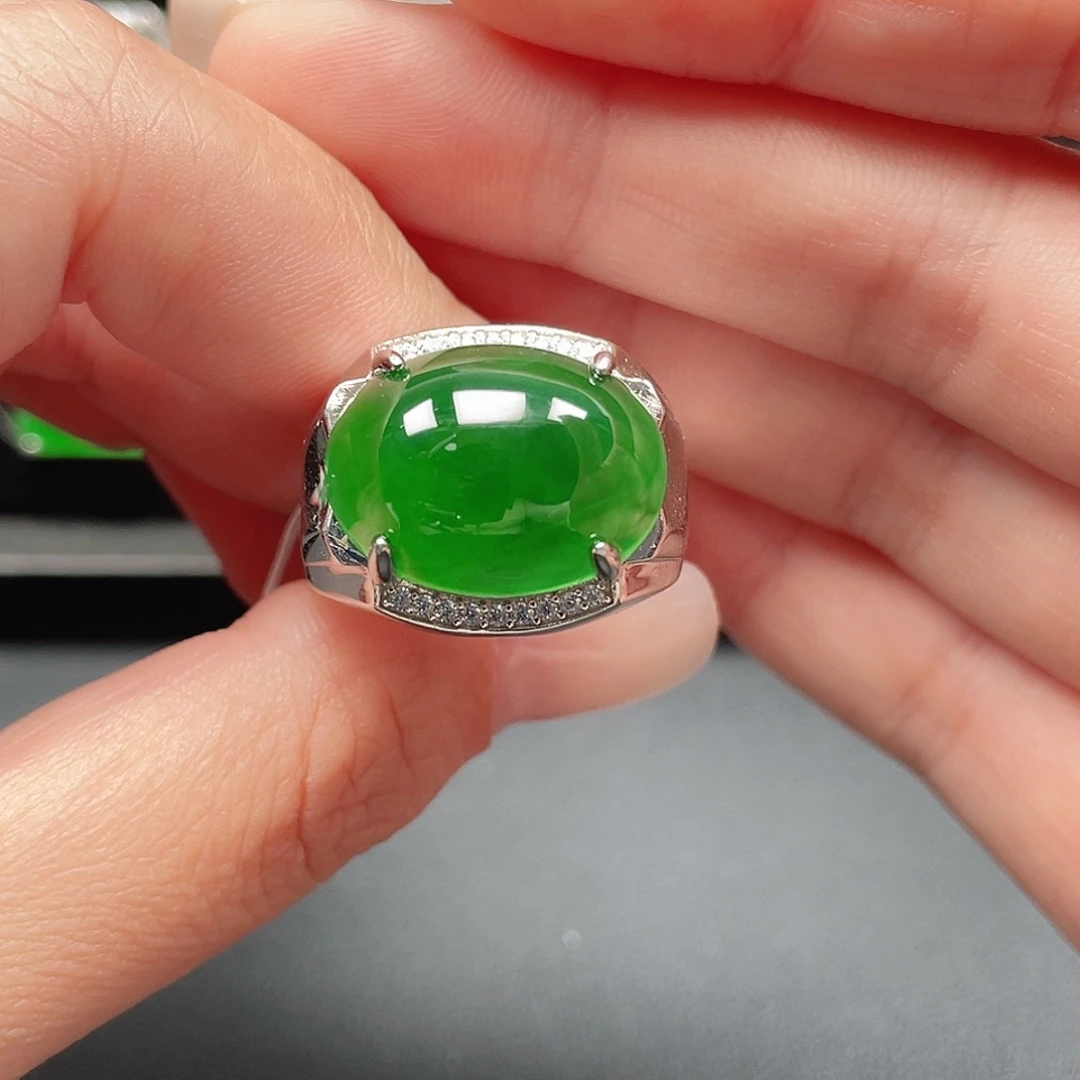 用***9翡翠银S925镶嵌戒指没有运费险4123