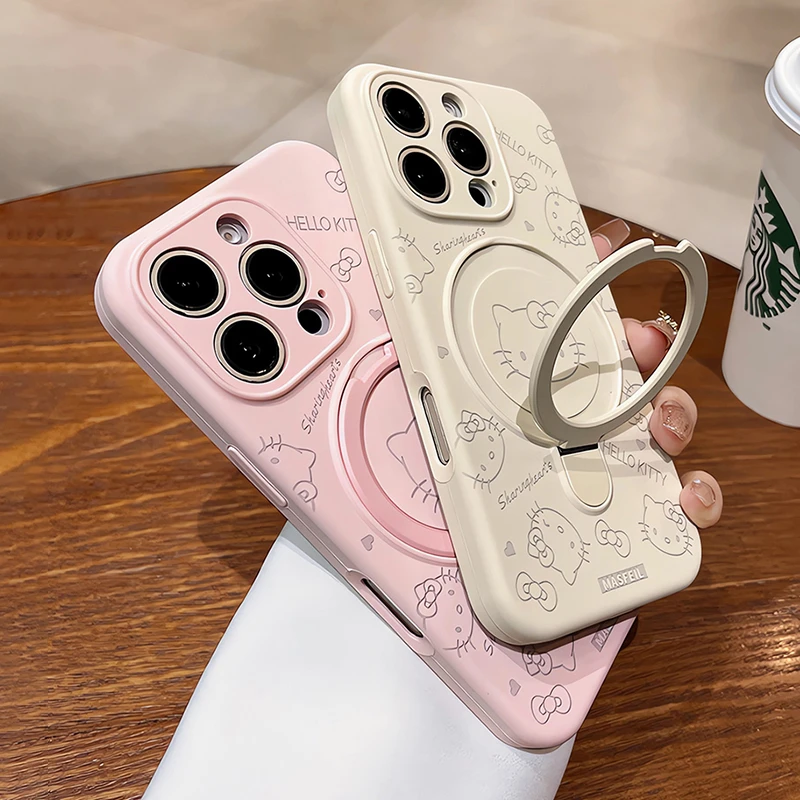 KT猫液态硅胶支架适用苹果16promax手机壳新iphone15pro高级14/13