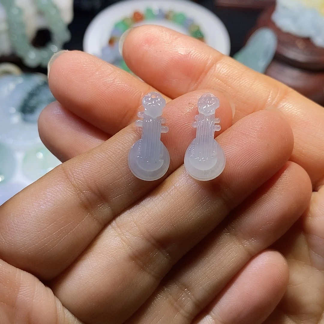定制翡翠未镶嵌知音一对