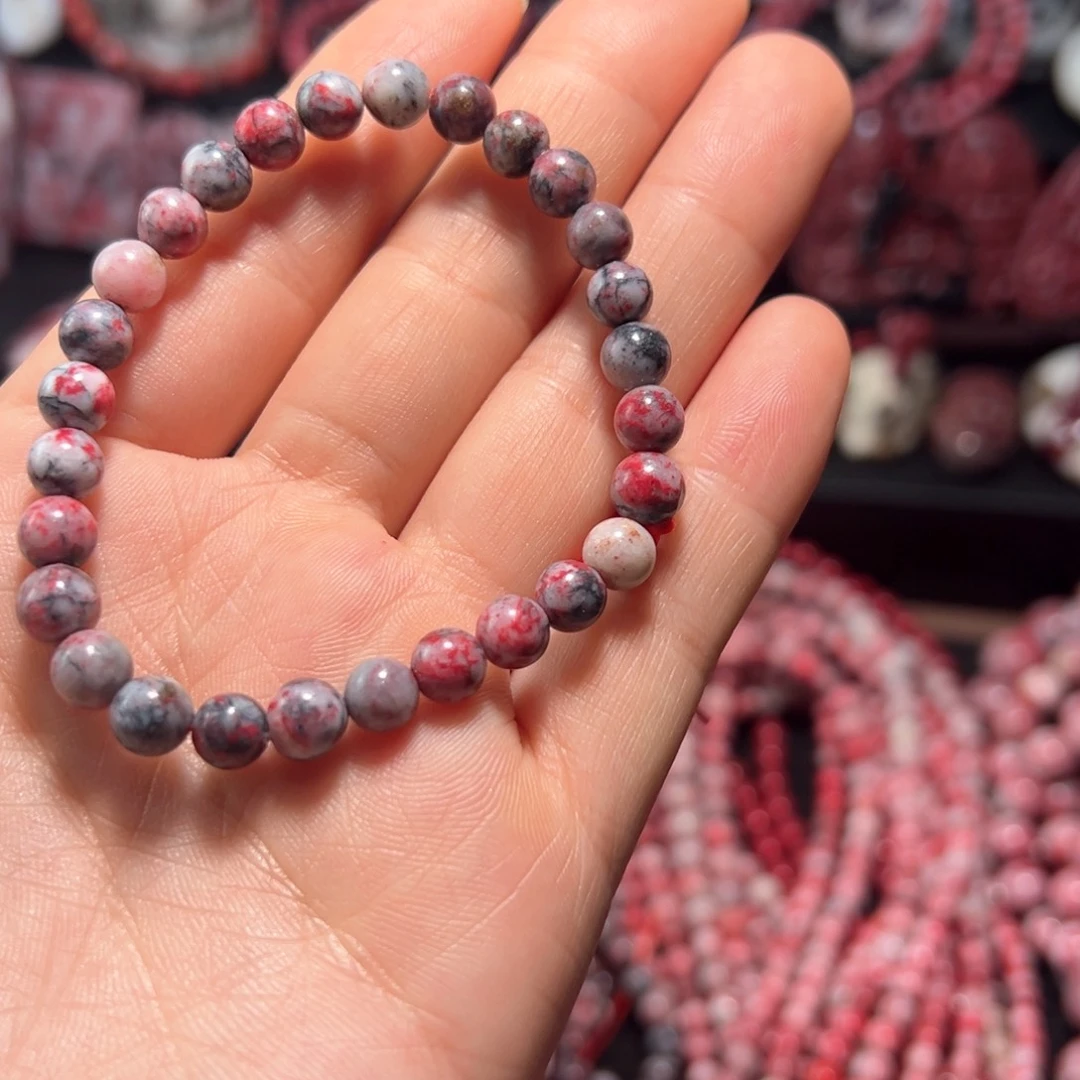 天然辰砂天然朱砂原石黑红手串