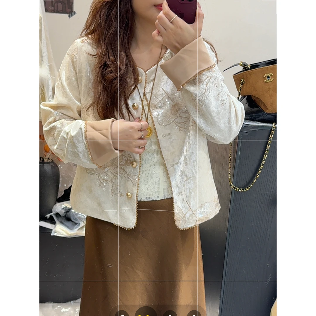 NS「花影流苏」新款新中式国风重工刺绣设计感显瘦宽松夹棉外套