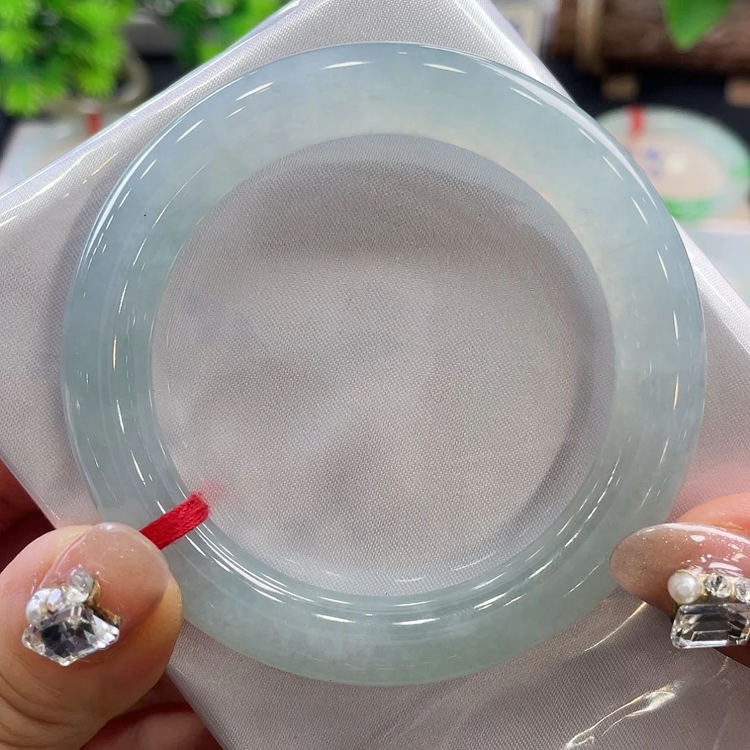 未镶嵌手镯翡翠12号冰蓝53圈