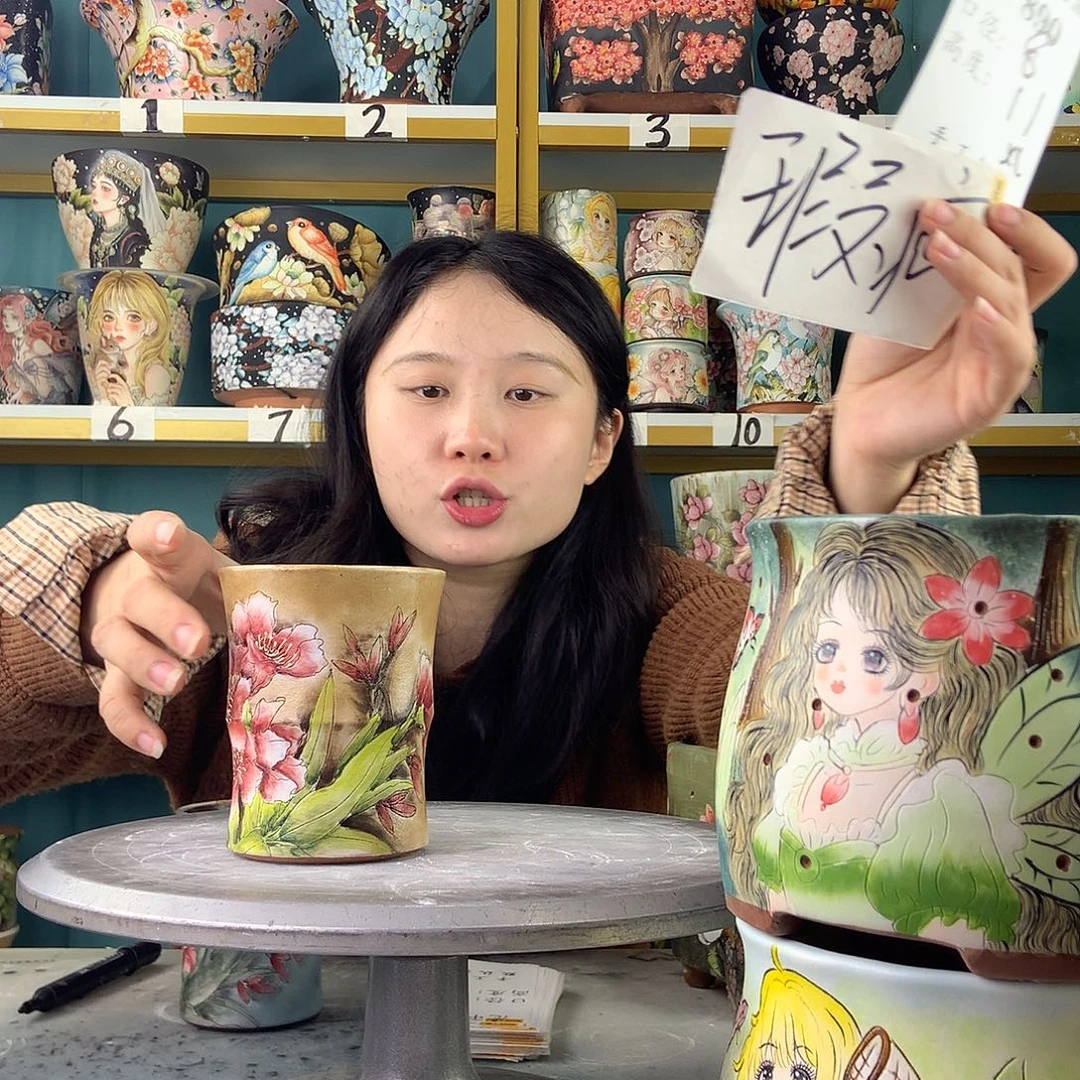 陶景德镇手工花盆890