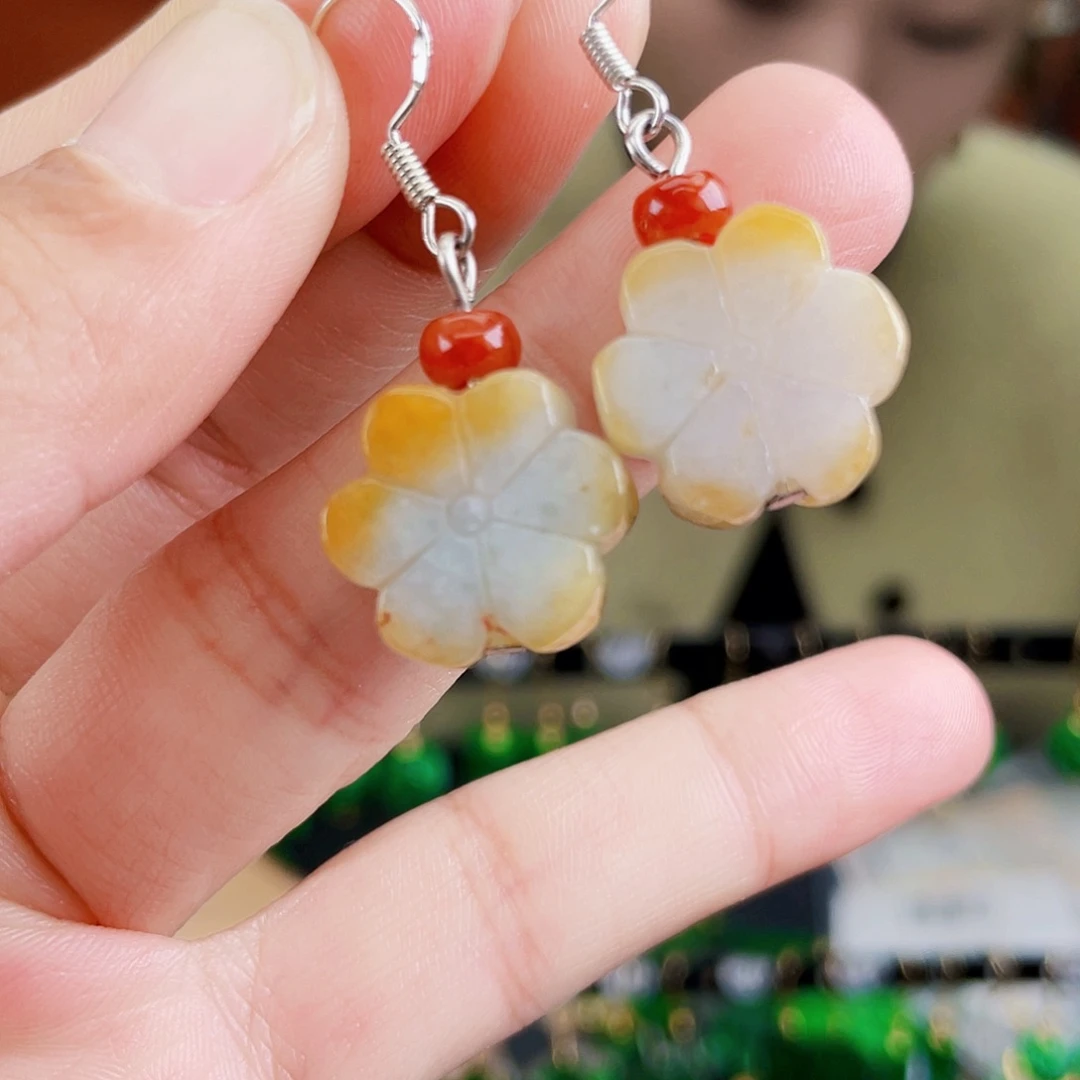 翡翠未镶嵌耳饰饰品