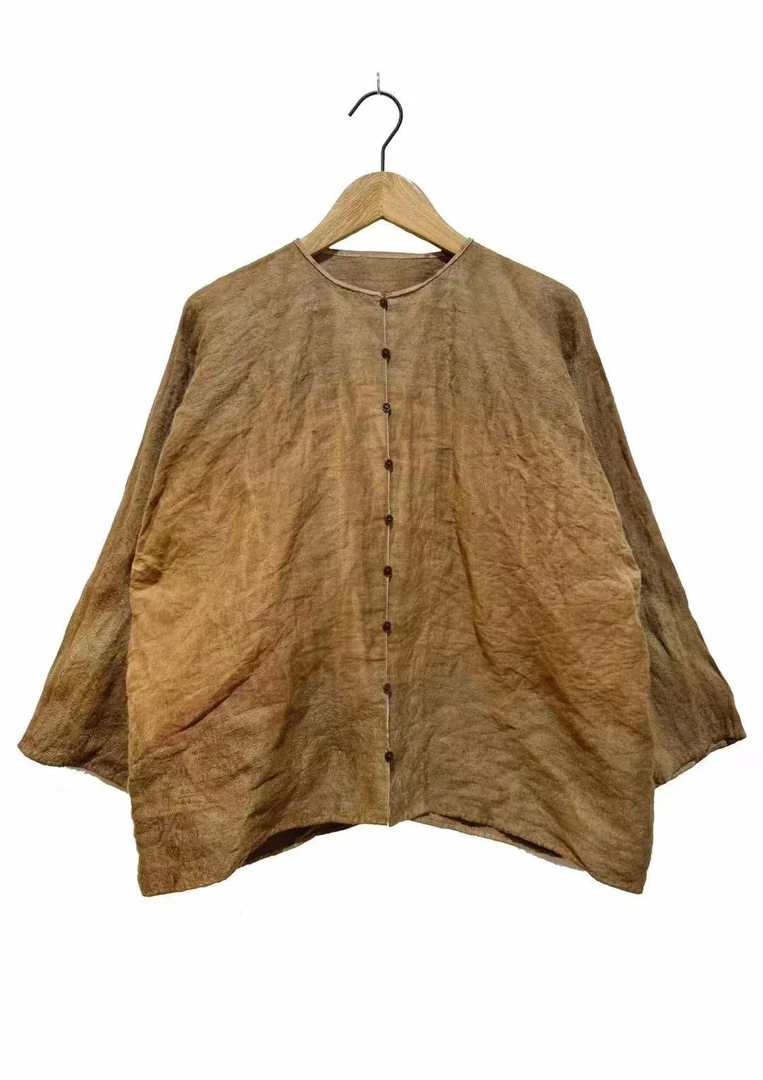 左岸迷香·贞琦坊 短外套植物染复古文艺百搭Z25SS8020