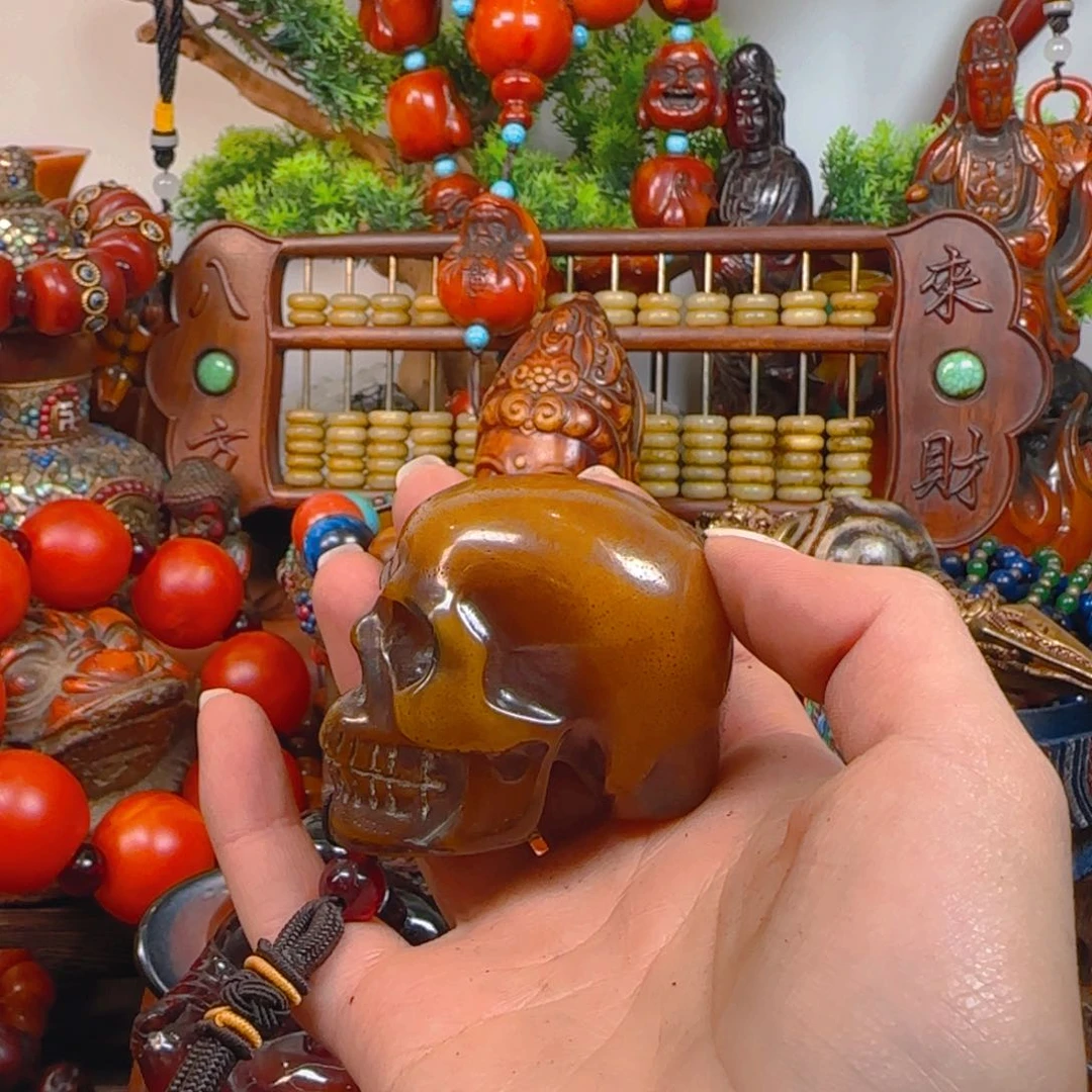 琥珀裸石未镶嵌手把