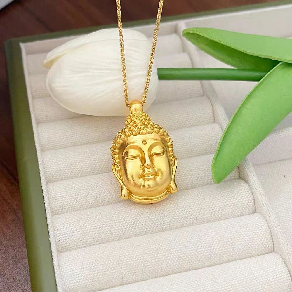 铜合金项链 【贺筱姐】简约百搭福字佛头吊坠项链XL174款