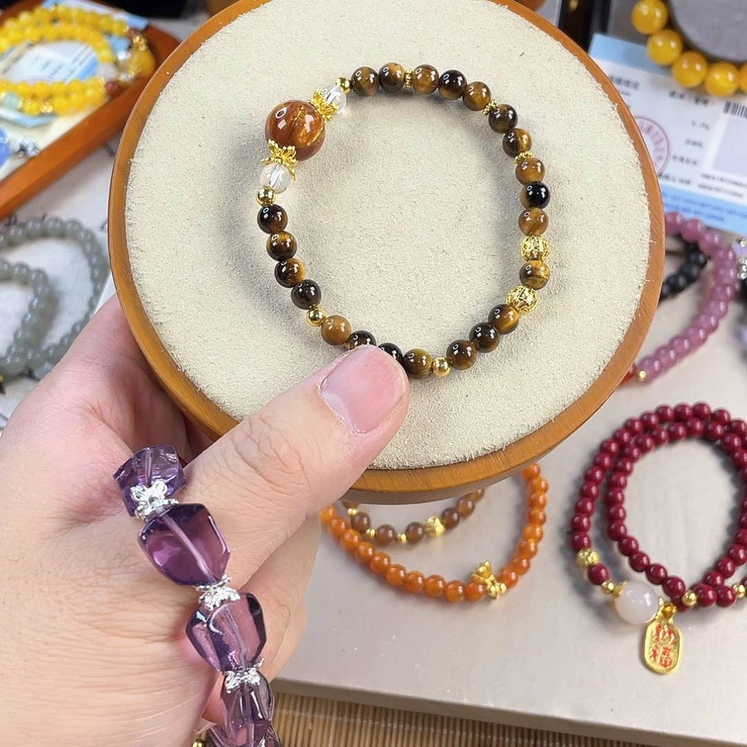 硅化玉手饰银S925镀金镶嵌