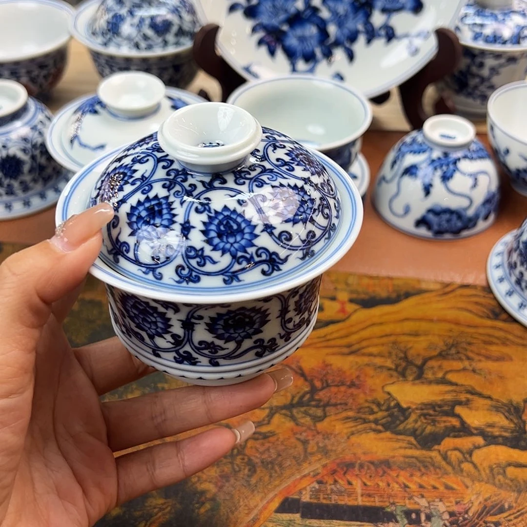 杯景德镇手绘盖碗