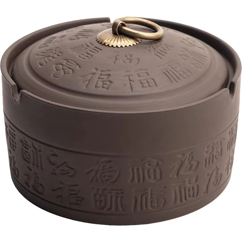 黑泥紫砂烟灰缸@F33