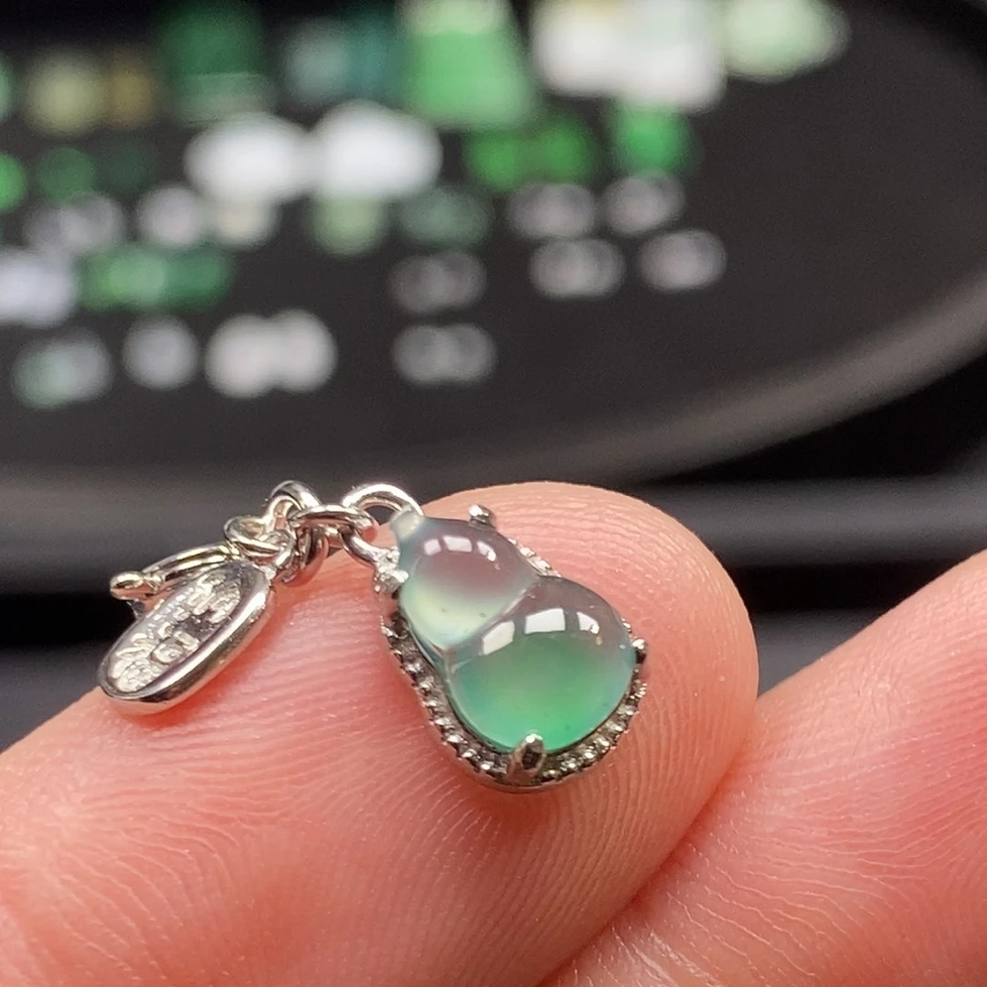 翡翠银S925镶嵌吊坠(不含链)