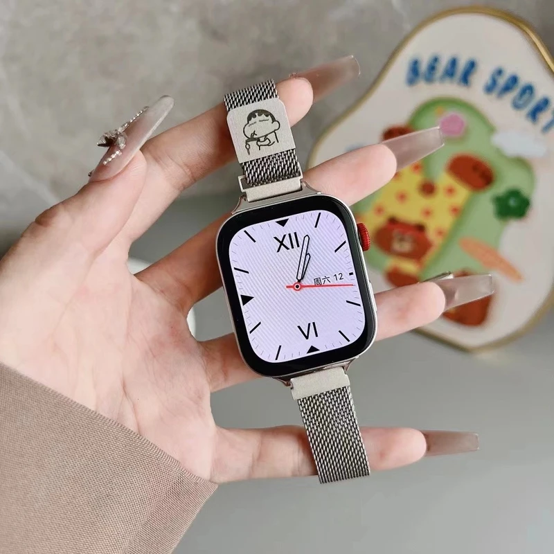 新款蜡笔小新磁吸米兰尼斯适用苹果S10/9手表华为fit3/4小米手环9