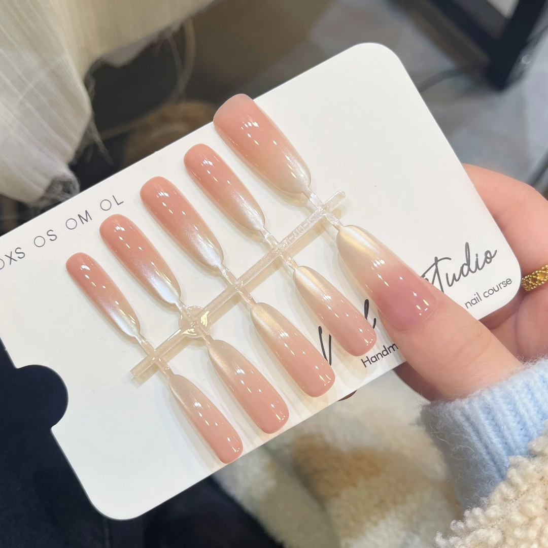 白光猫眼穿戴甲预制甲美甲甲片温柔气质穿戴甲