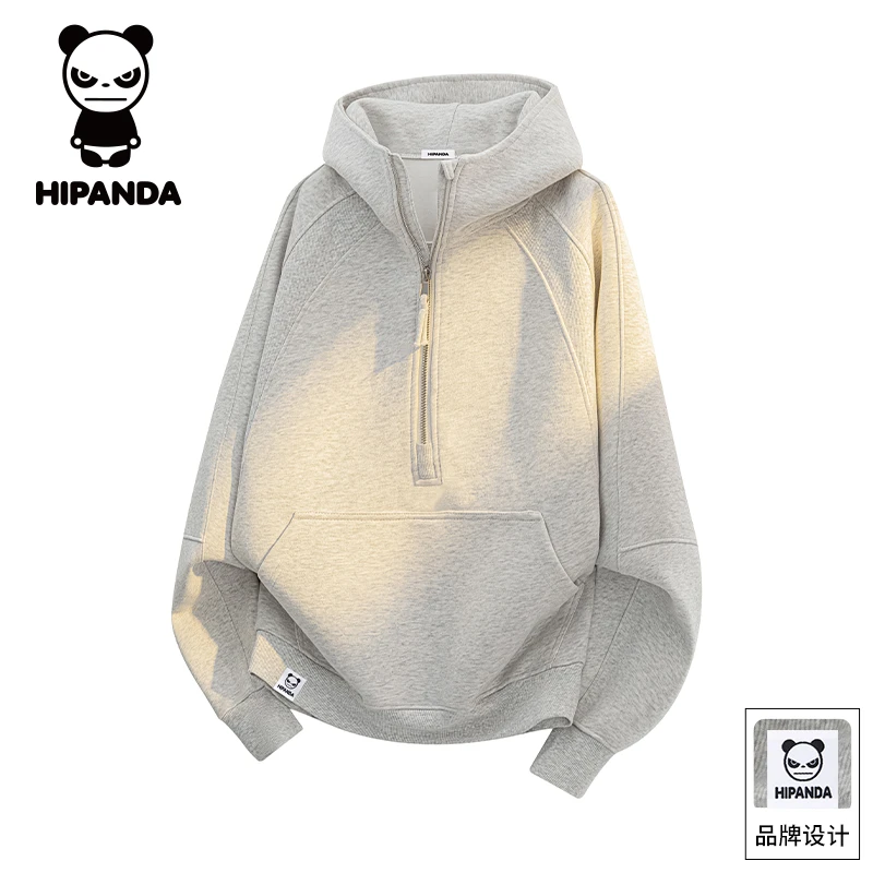 Hi Panda你好熊猫秋季新款美式卫衣男士2025潮牌百搭休闲连帽上衣