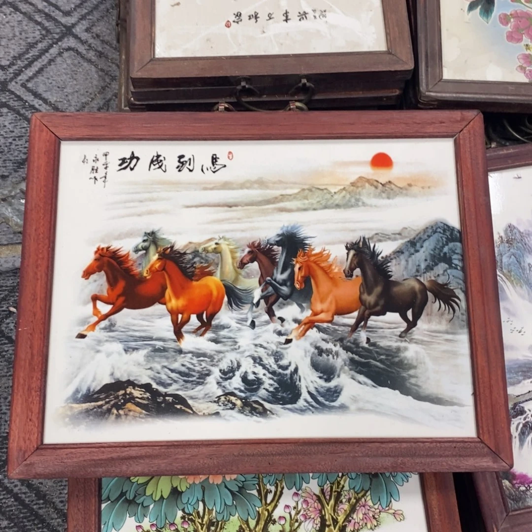 瓷片37*28 景德镇瓷板画柴窑烧制