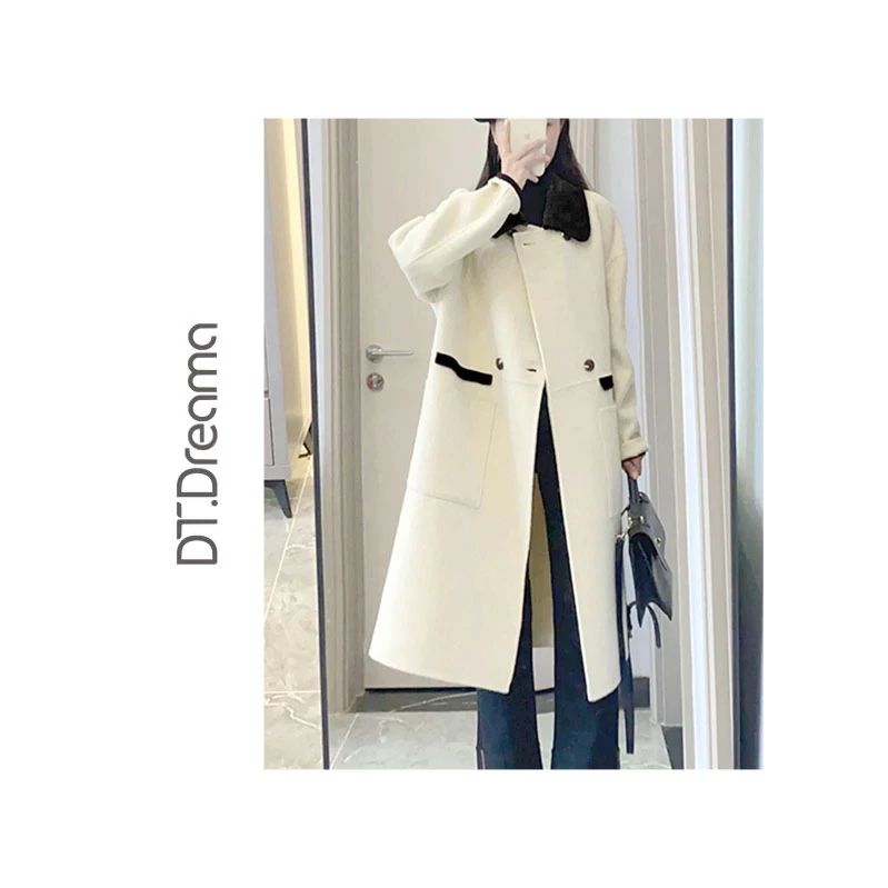 百搭宽松韩版呢子大衣外套女气质高级感小个子韩系中长款时尚秋冬