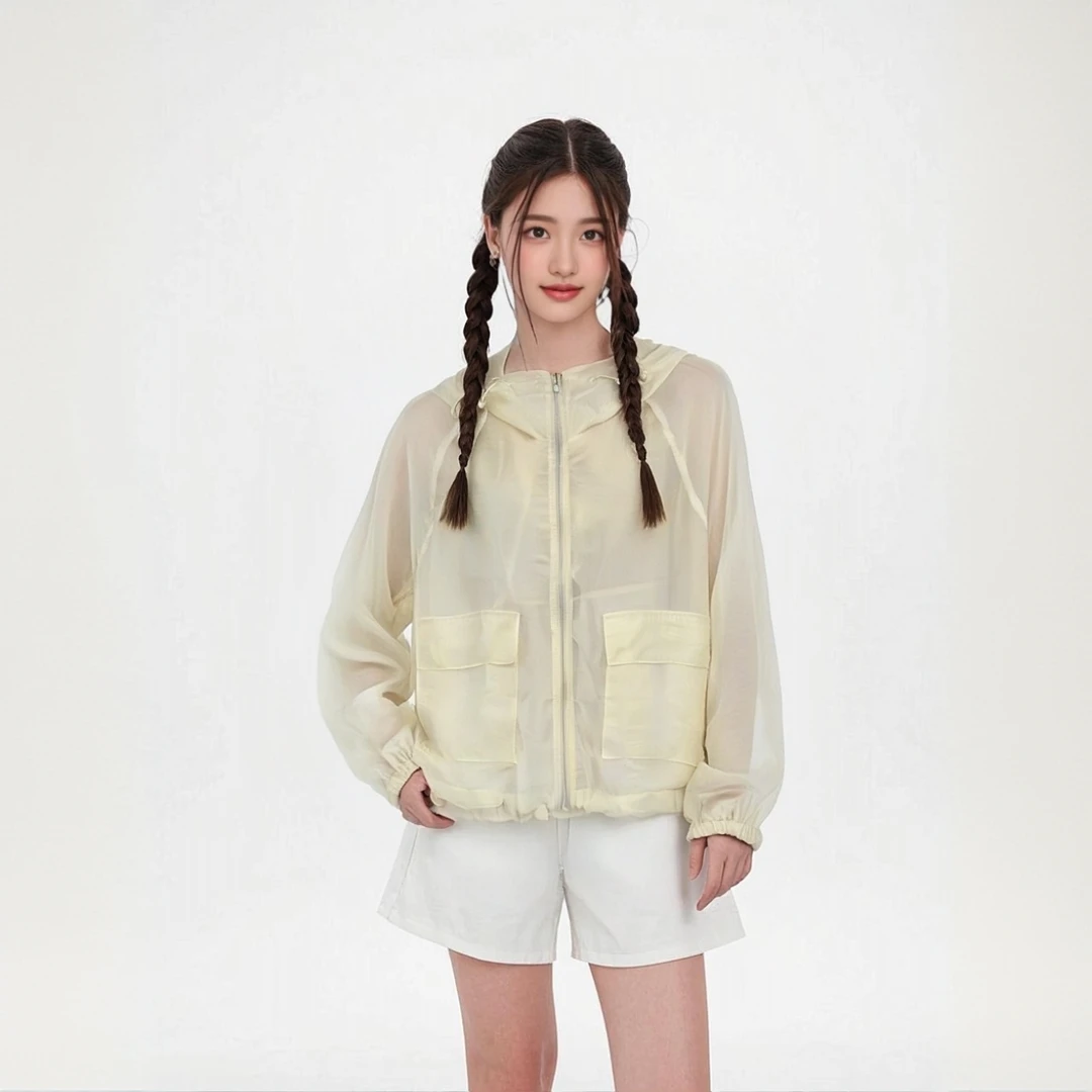 W 7057时尚洋气短款百搭户外长袖防晒服