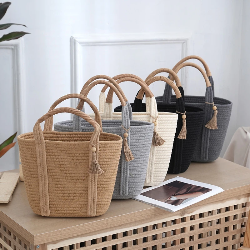 新中式花穗时尚韩版耐脏包冬季百搭简约休闲托特包女士手拎包ins