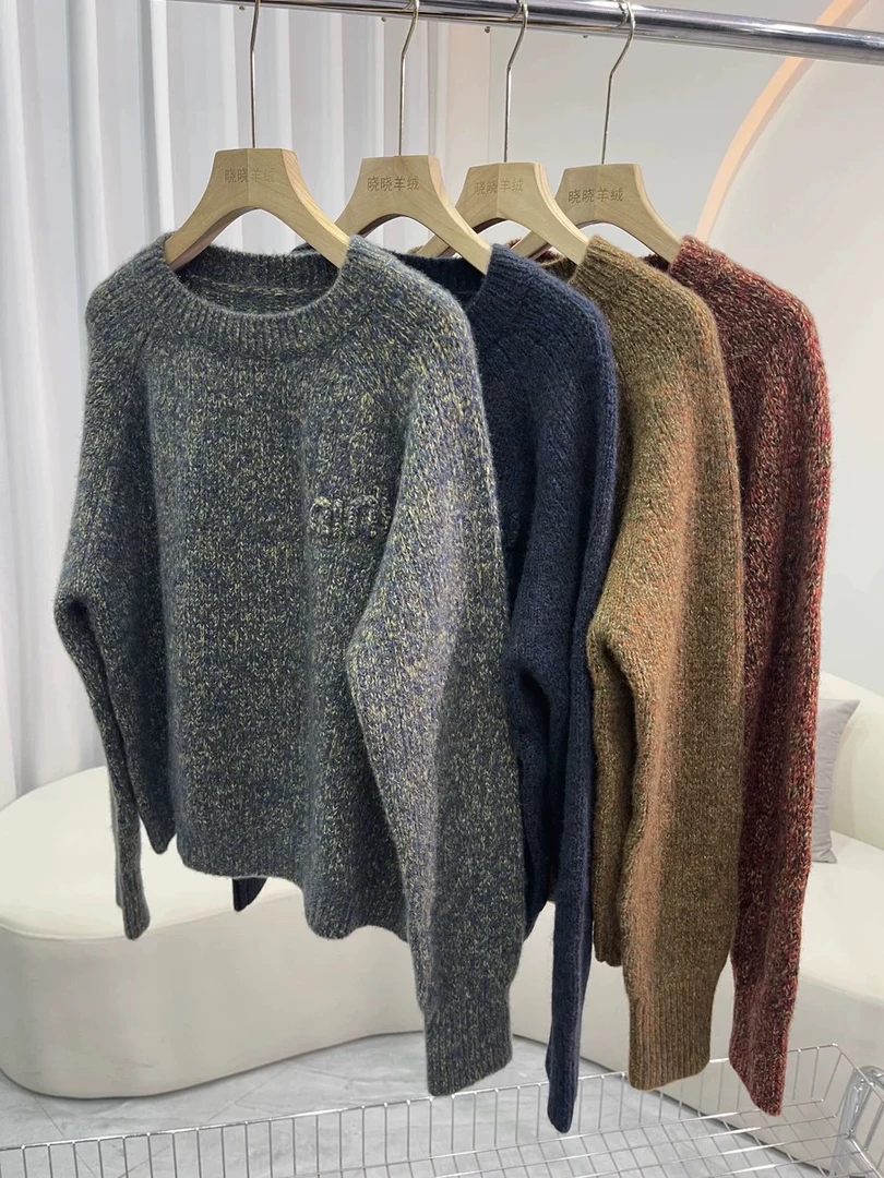 超速软糯~简约百搭丝羊绒圆领宽松针织毛衣