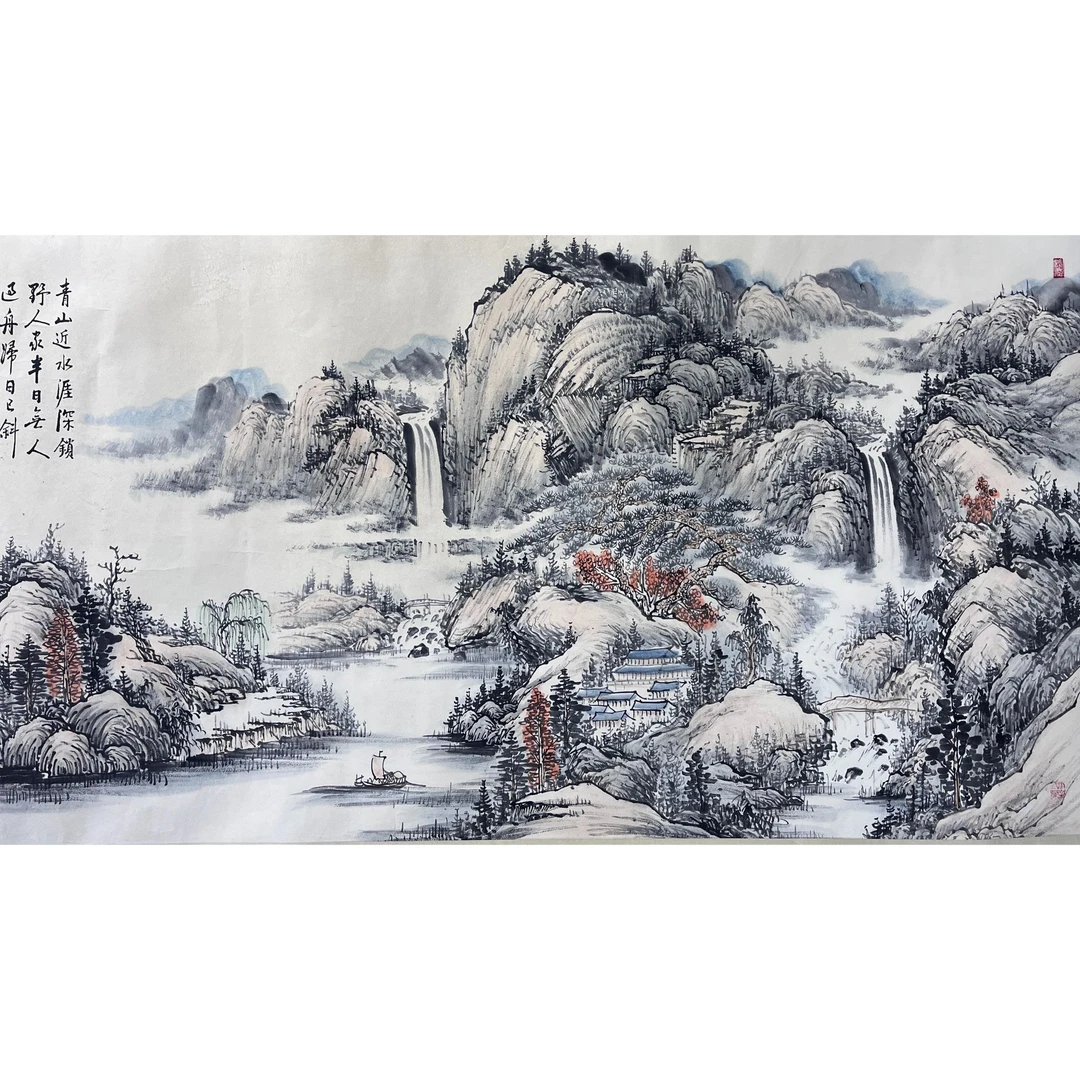 启 山水画片190×90 15.4