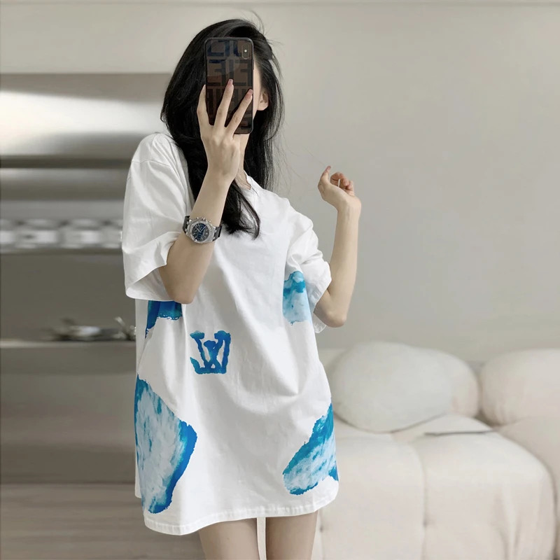 网红洋气炸街女装白色短袖t恤女夏季宽松纯棉半袖小众上衣潮牌ins