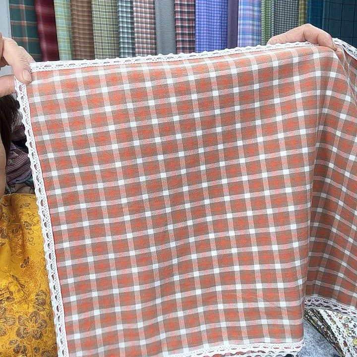 棉小孩子枕套格子水洗棉30×45左右