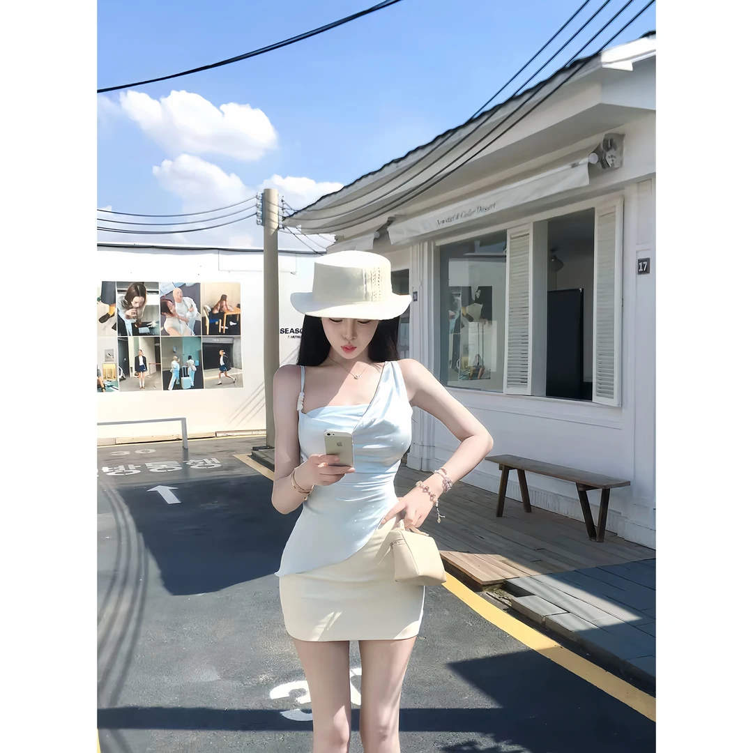 海盐夏日 夏季新款纯欲风包臀性感辣妹御姐洋气出游气质修身套装