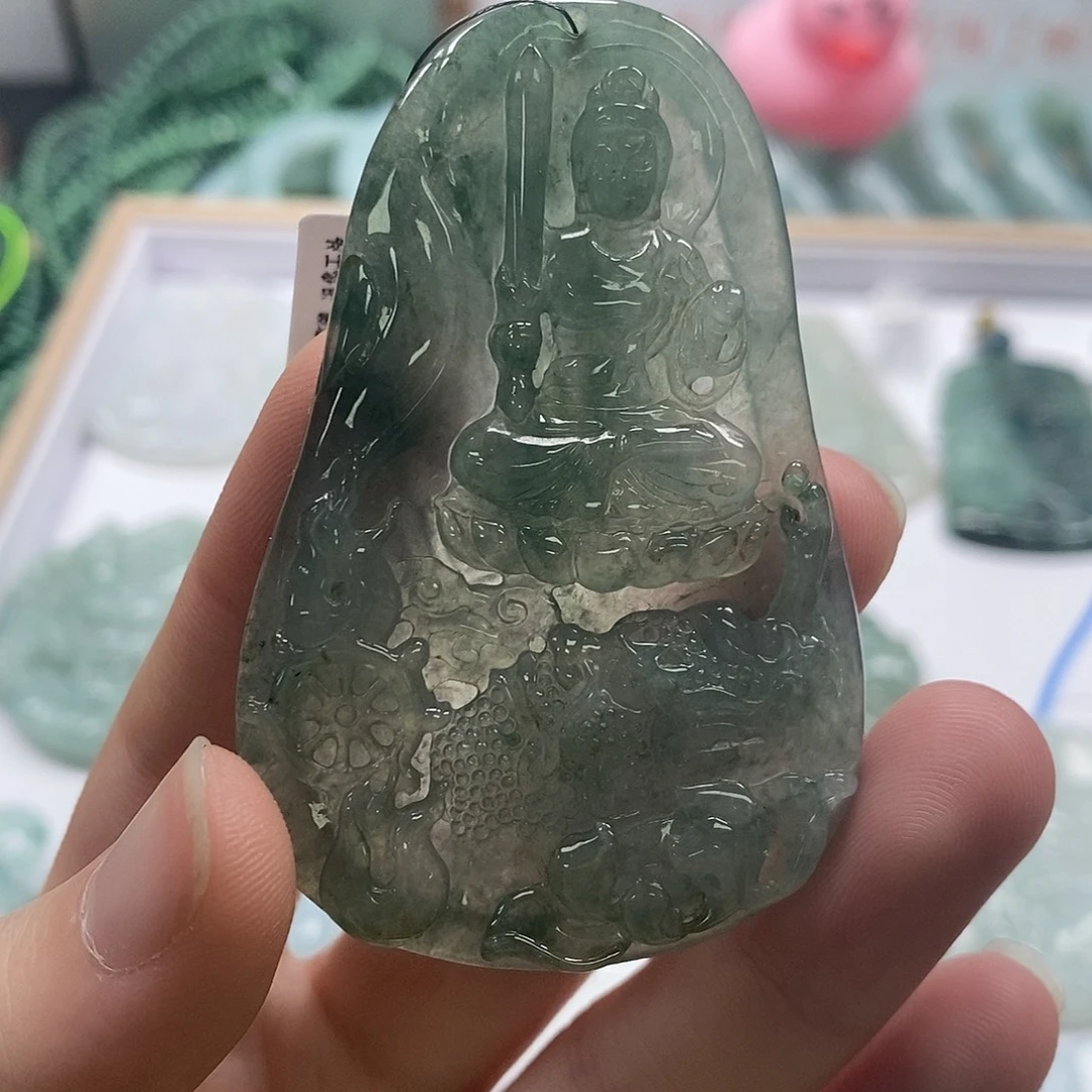 翡翠未镶嵌颈饰2-2翡翠A货挂件