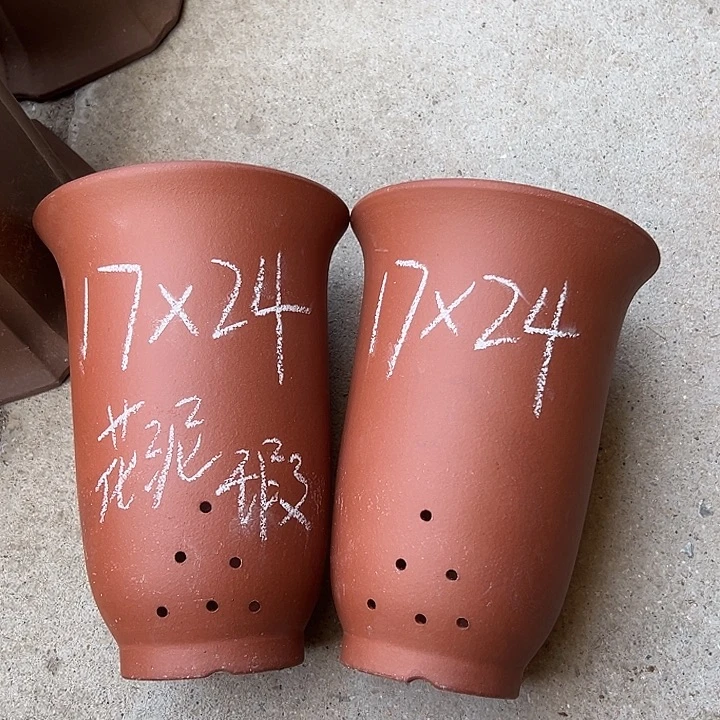 紫砂花盆宜兴紫砂花盆2只