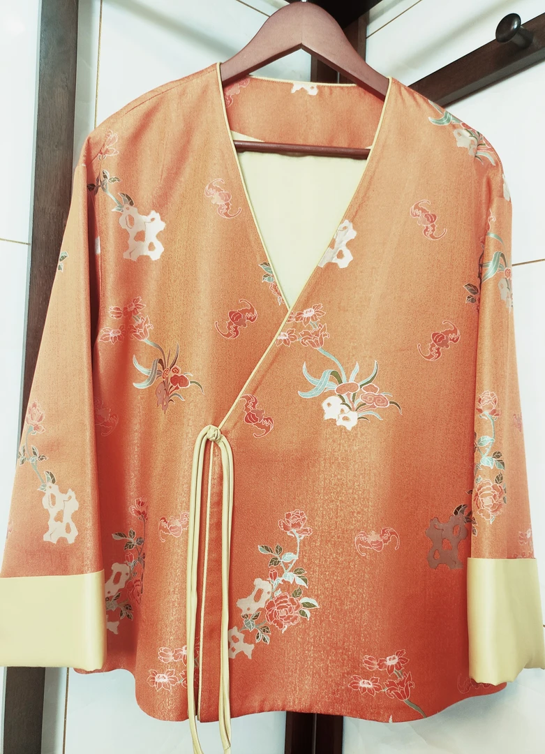 满分桑蚕丝织金老宋锦山石牡丹新中式外套【上久楷】