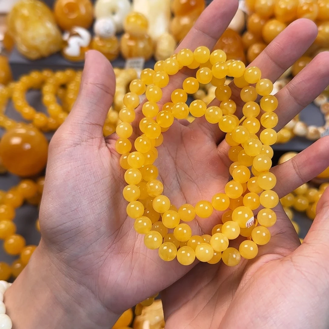 未镶嵌琥珀珠宝奇石8mm