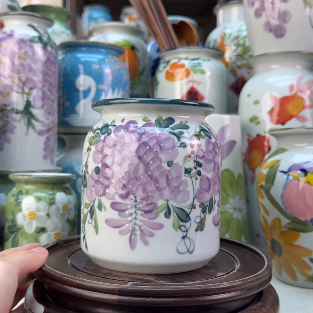 景德镇陶瓷手绘花瓶无孔