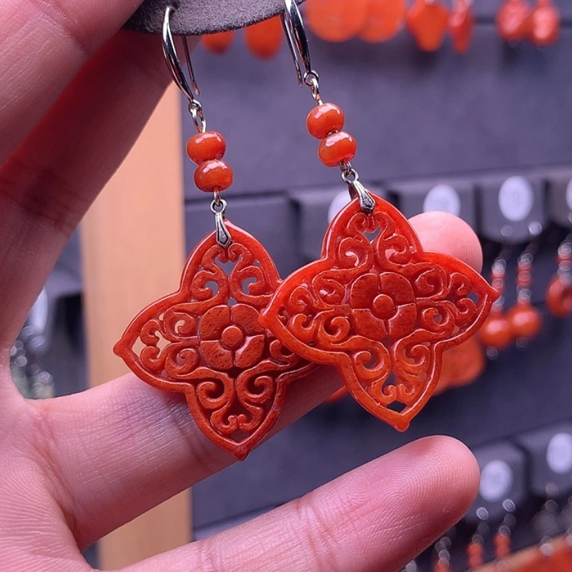 【闪购商品】翡翠耳饰银S925镶嵌乐*L