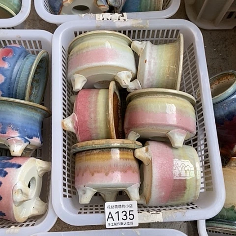 紫砂花盆135微瑕品口径7到8左右