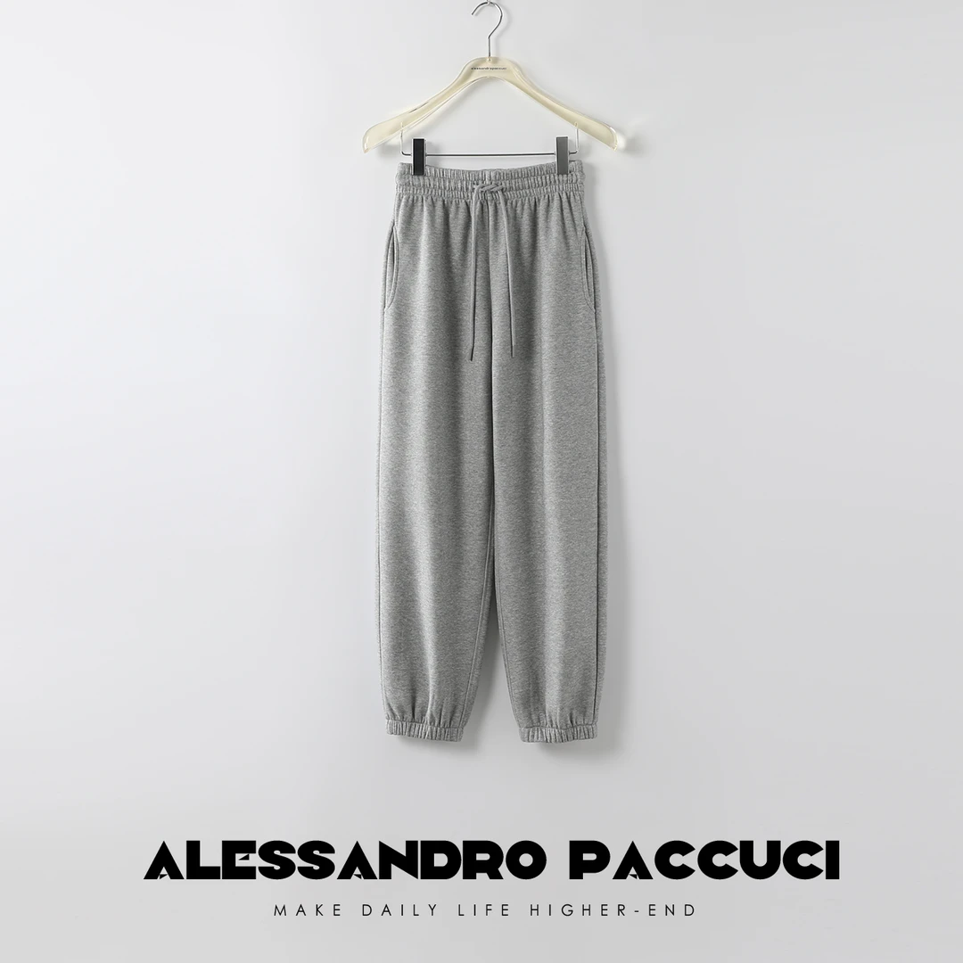 AP洛哥23048X【简随】松紧系带柔软加绒保暖百搭束脚卫裤